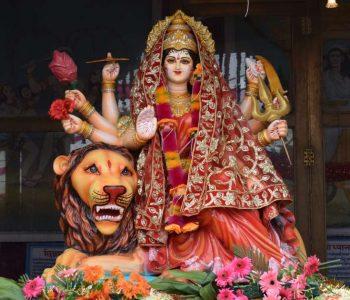 Goddess durga on lion