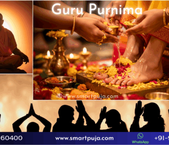 Devotees performing Padapuja and offering flowers during Guru Purnima
