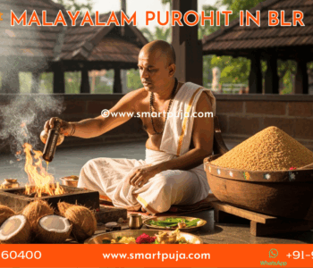 Traditional Malayalam Purohit (Namboodiri) during a Puja in Bangalore.