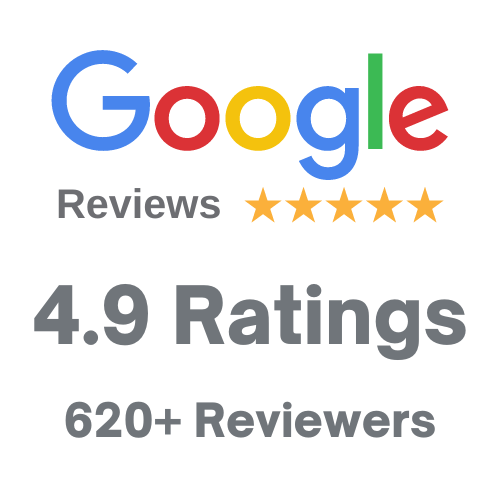 Google reviews 
4.9 Star Ratings (620+ Reviewers)