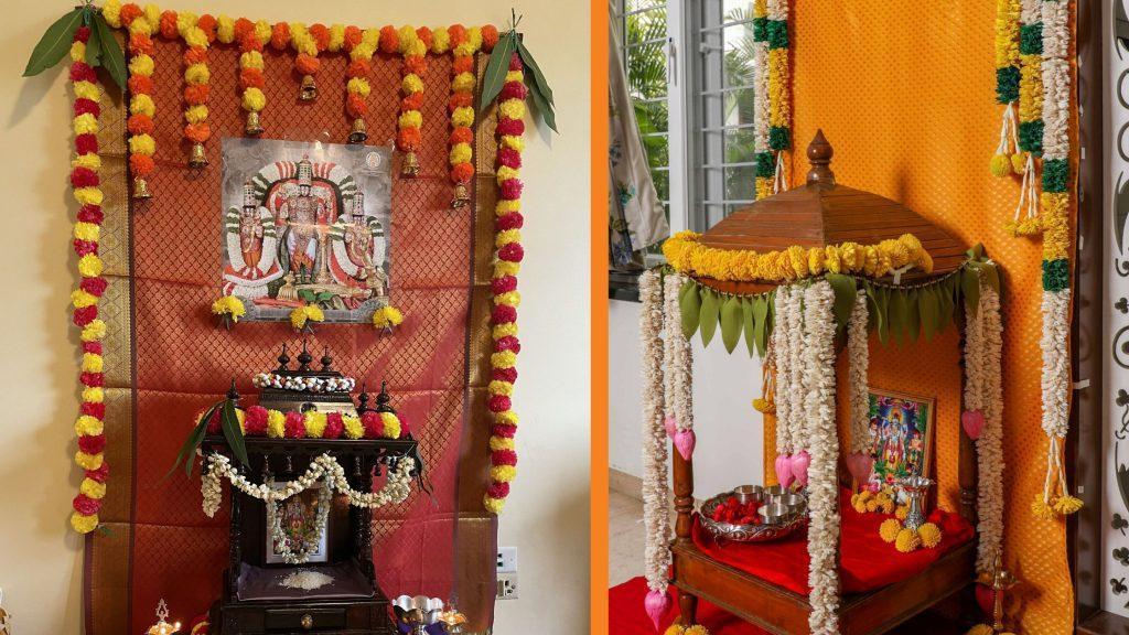 Decorations around the altar