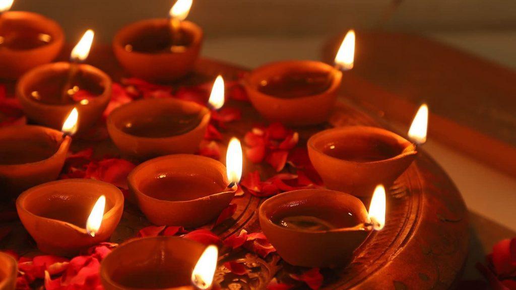 Diya, lantern And Terracotta Decoration