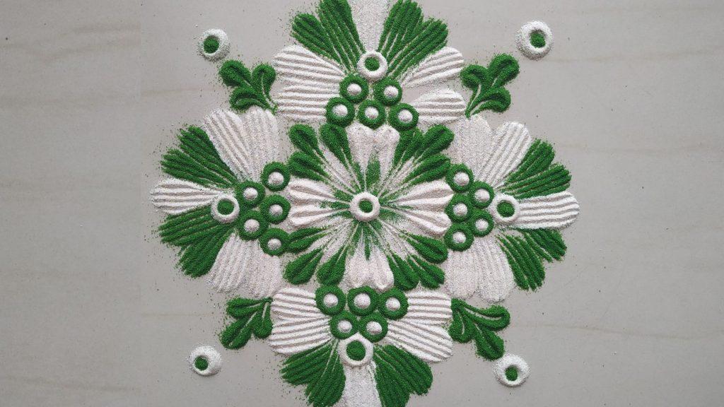 Green Color Rangoli Designs