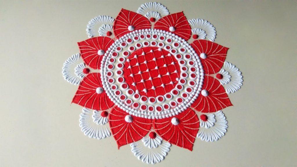 Red Color Rangoli Designs