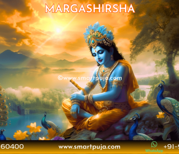 Lord Krishna playing the flute during the auspicious Margashirsha month