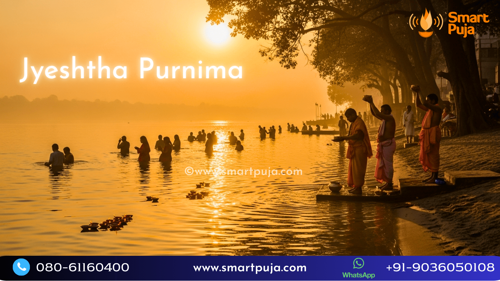 Devotees taking a holy dip at river ghats during Jyeshtha Purnima 2026 at sunrise
