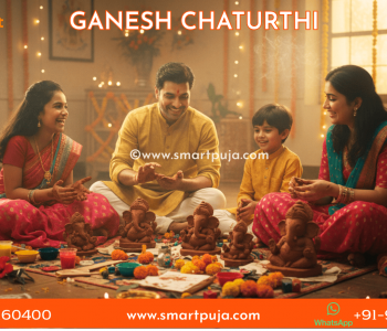 Children participating in a clay Ganesha making competition.