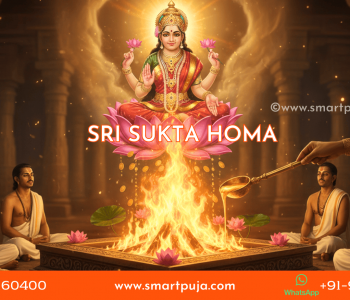 Vedic Pandits performing Sri Sukta Homa with lotus offerings for Goddess Lakshmi.