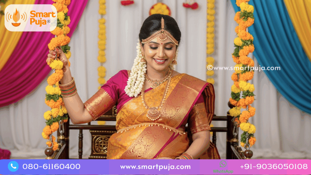 Traditional Indian Godh Bharai Ceremony with Mother-to-be