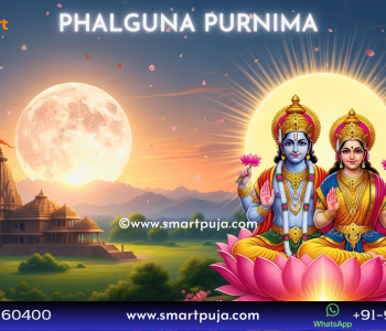 Divine depiction of Lord Vishnu and Goddess Lakshmi on the auspicious day of Phalguna Purnima 2026.