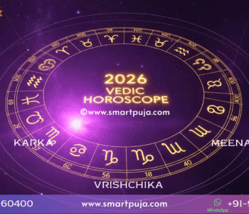 2026 Rashi Bhavishyafal Vedic Dashboard showing 12 Zodiac signs with Gold and Purple cosmic background, highlighting Saturn and Jupiter planetary shifts.