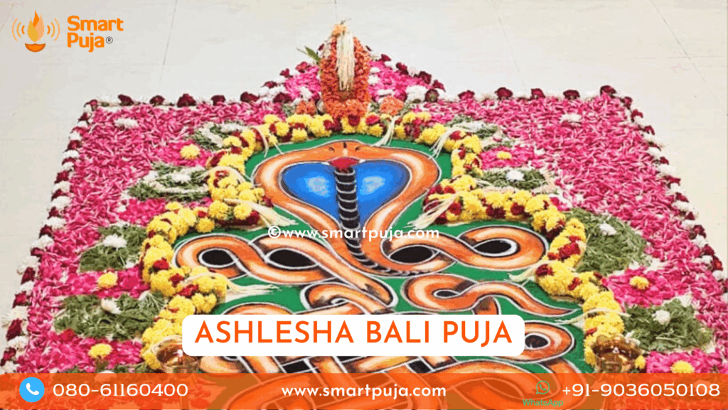 Traditional Naga Mandala Rangoli drawn for Ashlesha Bali Puja rituals