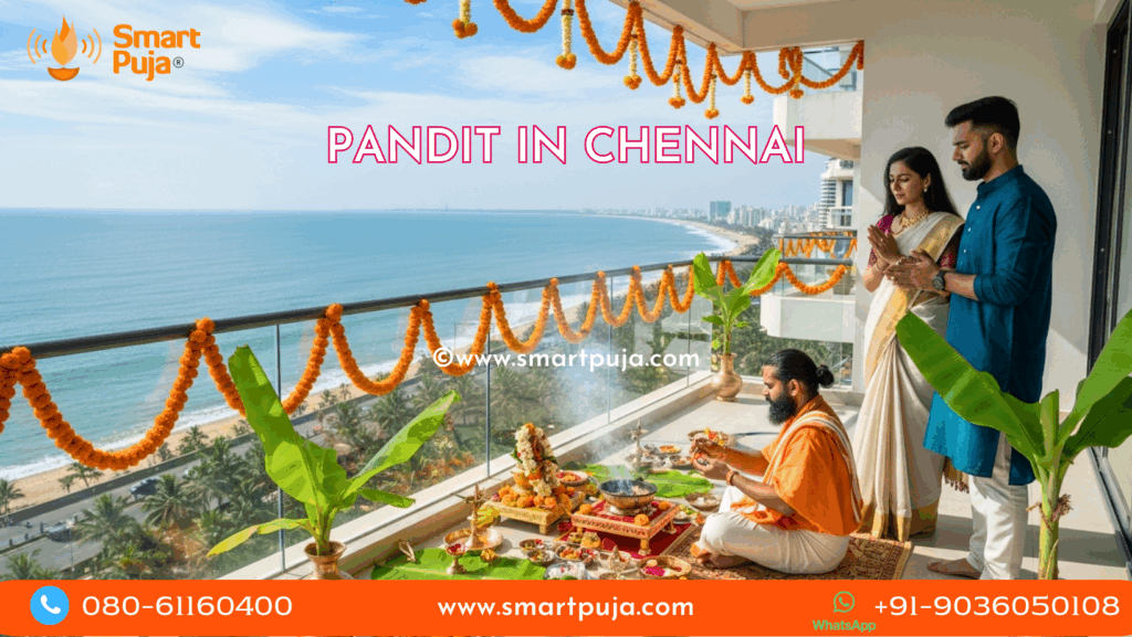 Traditional Tamil Vadhyar performing Ganapathi Homam in Chennai