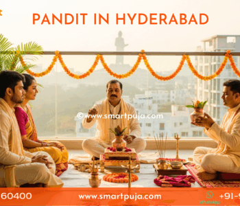 Verified Vedic Pandit performing Griha Pravesh Puja in a Hyderabad apartment.