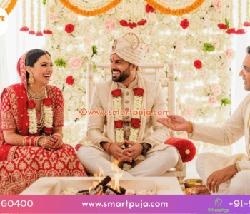 Couple performing Vedic Marriage Puja rituals with a verified Pandit.