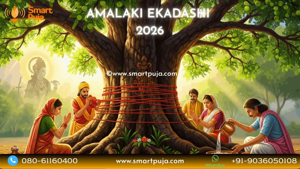 Devotees performing Amla Tree Puja on Amalaki Ekadashi 2026