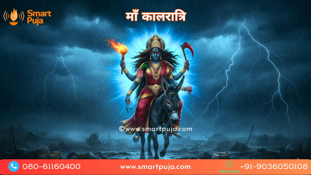 माँ कालरात्रि की मूर्ति, नवरात्रि के सातवें दिन की पूजा