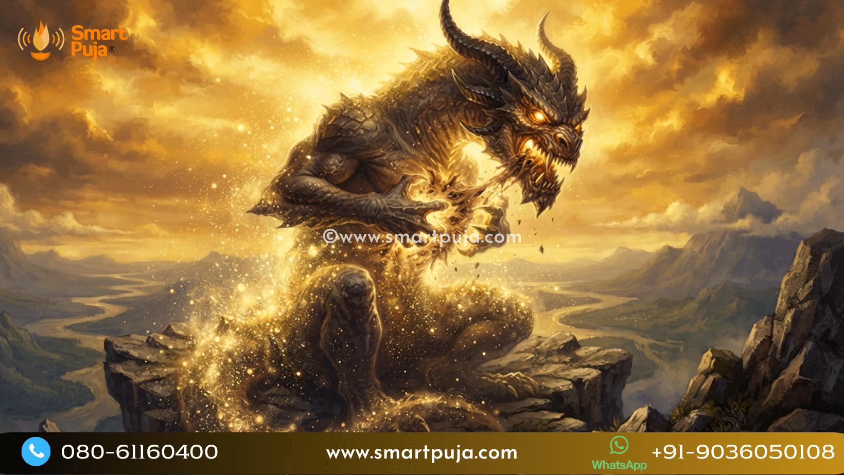 The mythical monster Kirtimukha loyally devouring its own body under the divine instruction of Lord Shiva.